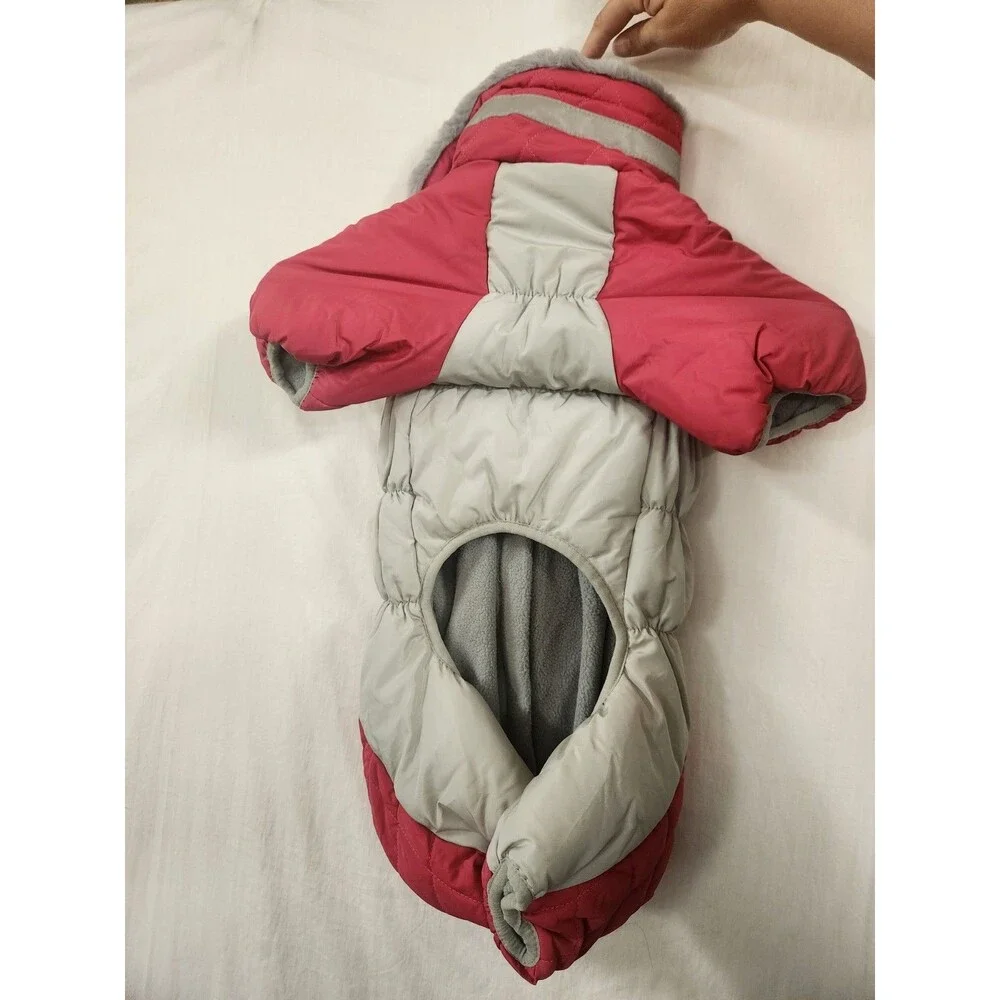 Fullbody Dog Coat Large Warm Fleece Jacket Windproof Winter Coat with Harness
